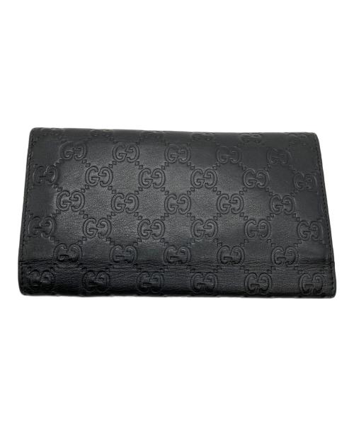 GUCCI（グッチ）GUCCI (グッチ) グッチシマ　3つ折り財布 ブラックの古着・服飾アイテム