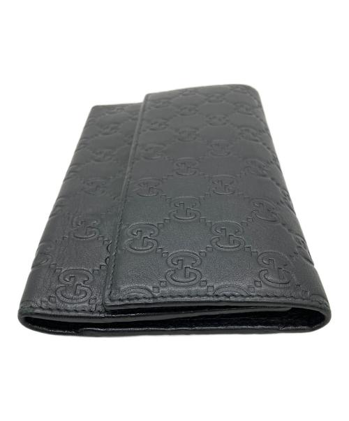 GUCCI（グッチ）GUCCI (グッチ) グッチシマ　3つ折り財布 ブラックの古着・服飾アイテム