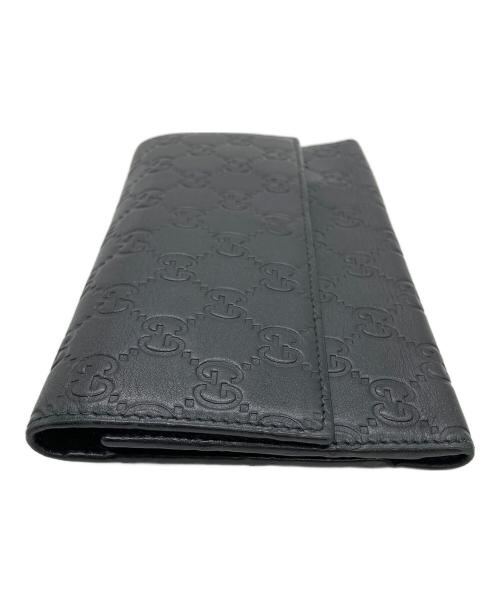 GUCCI（グッチ）GUCCI (グッチ) グッチシマ　3つ折り財布 ブラックの古着・服飾アイテム