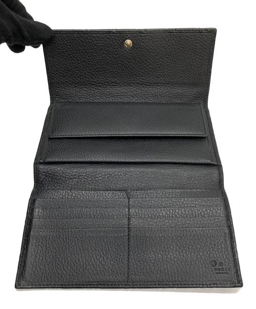 GUCCI（グッチ）GUCCI (グッチ) グッチシマ　3つ折り財布 ブラックの古着・服飾アイテム