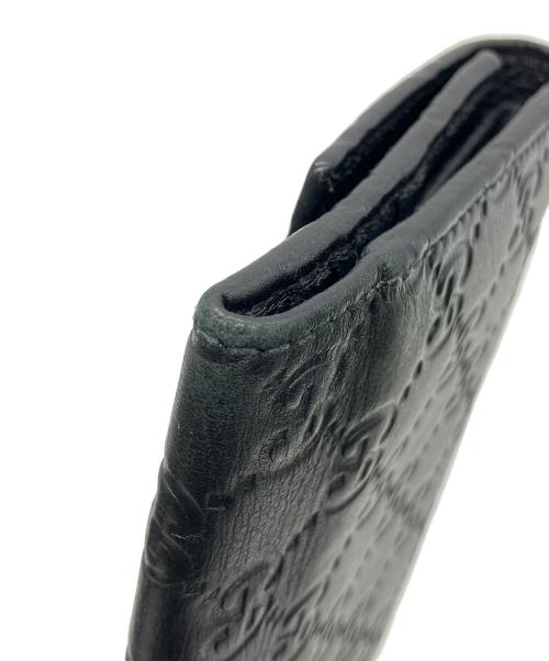 GUCCI（グッチ）GUCCI (グッチ) グッチシマ　3つ折り財布 ブラックの古着・服飾アイテム