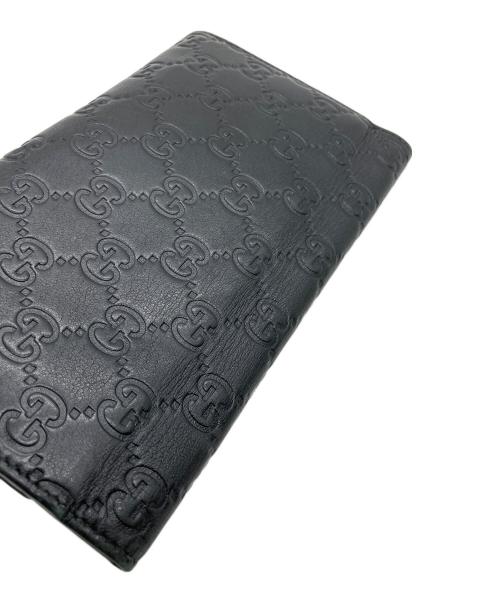 GUCCI（グッチ）GUCCI (グッチ) グッチシマ　3つ折り財布 ブラックの古着・服飾アイテム