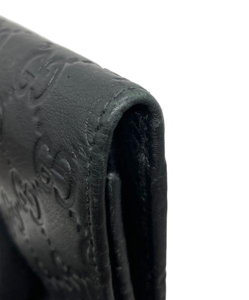 GUCCI（グッチ）GUCCI (グッチ) グッチシマ　3つ折り財布 ブラックの古着・服飾アイテム