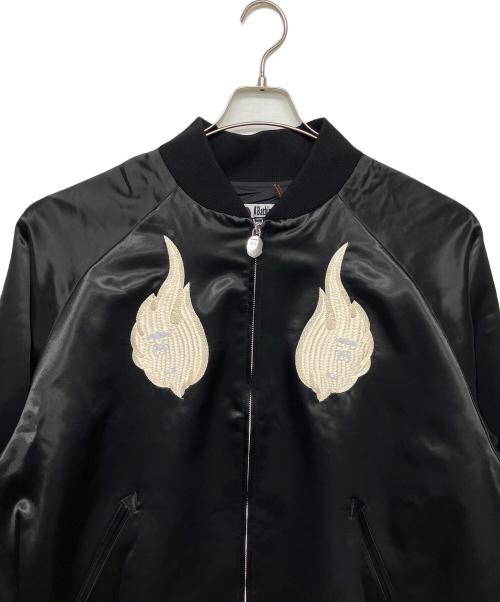 A BATHING APE（ア ベイシング エイプ）A BATHING APE (ア ベイシング エイプ) SKELETON LOGO SOUVENIR JACKET ブラック サイズ:2XL 未使用品の古着・服飾アイテム
