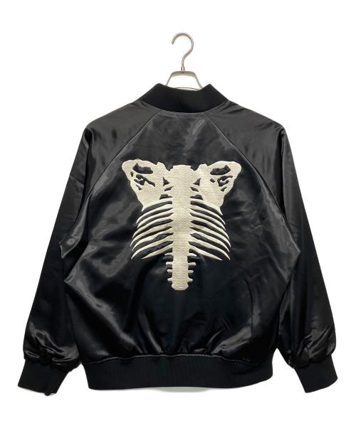 A BATHING APE（ア ベイシング エイプ）A BATHING APE (ア ベイシング エイプ) SKELETON LOGO SOUVENIR JACKET ブラック サイズ:2XL 未使用品の古着・服飾アイテム