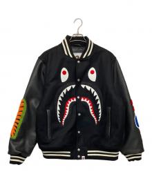 A BATHING APE（アベイシングエイプ）の古着「SHARK VARSITY JACKET」｜ブラック