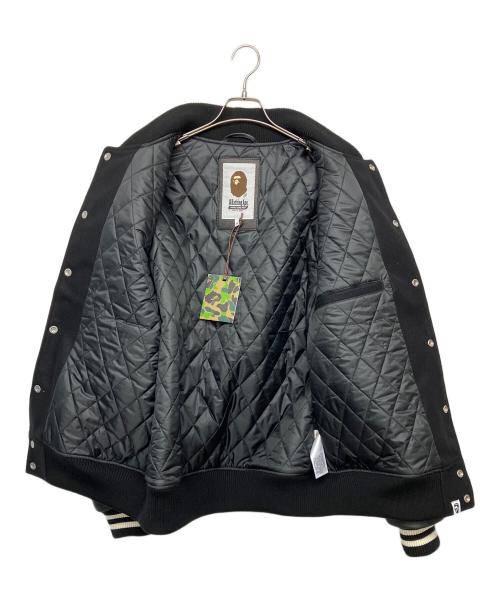A BATHING APE（アベイシングエイプ）A BATHING APE (ア ベイシング エイプ) SHARK VARSITY JACKET ブラック サイズ:XLの古着・服飾アイテム