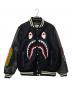 A BATHING APE（ア ベイシング エイプ）の古着「SHARK VARSITY JACKET」｜ブラック