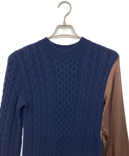 sacai（サカイ）sacai (サカイ) 長袖ワンピース ネイビー×ブラウン サイズ:1の古着・服飾アイテム