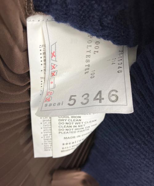 sacai（サカイ）sacai (サカイ) 長袖ワンピース ネイビー×ブラウン サイズ:1の古着・服飾アイテム