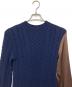sacai (サカイ) 長袖ワンピース ネイビー×ブラウン サイズ:1：26000円