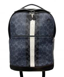 COACH（コーチ）の古着「シグネチャー ヴァーシティ グラハム バックパック」｜ネイビー×ブラック