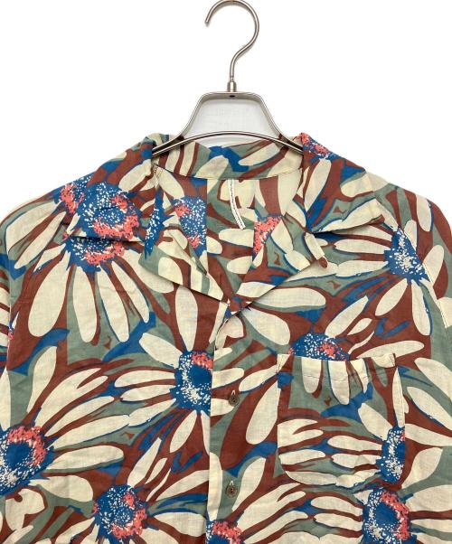 m's braque（エムズブラック）M'S BRAQUE (エムズブラック) アロハシャツ ブラウン×ベージュ サイズ:38の古着・服飾アイテム