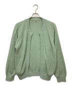 AURALEEオーラリー）の古着「SUPER HARD TWIST RIB KNIT CARDIGAN　薄手カーディガン」｜グリーン