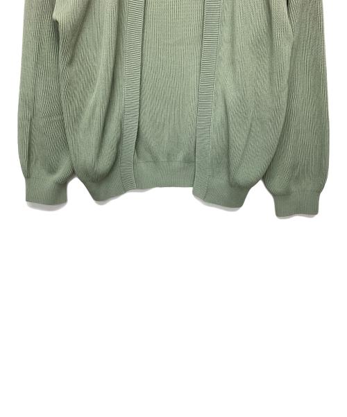 AURALEE（オーラリー）AURALEE (オーラリー) SUPER HARD TWIST RIB KNIT CARDIGAN　薄手カーディガン グリーン サイズ:３の古着・服飾アイテム
