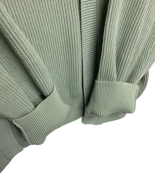 AURALEE（オーラリー）AURALEE (オーラリー) SUPER HARD TWIST RIB KNIT CARDIGAN　薄手カーディガン グリーン サイズ:３の古着・服飾アイテム