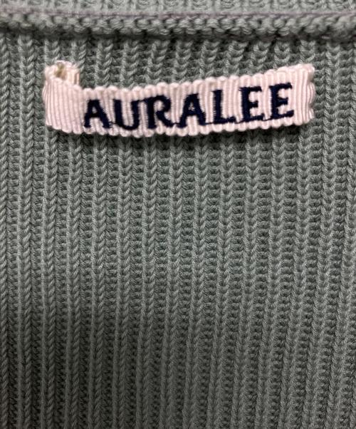 AURALEE（オーラリー）AURALEE (オーラリー) SUPER HARD TWIST RIB KNIT CARDIGAN　薄手カーディガン グリーン サイズ:３の古着・服飾アイテム