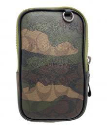 COACH（コーチ）の古着「シグネチャー スマホショルダーバッグ」｜オリーブ