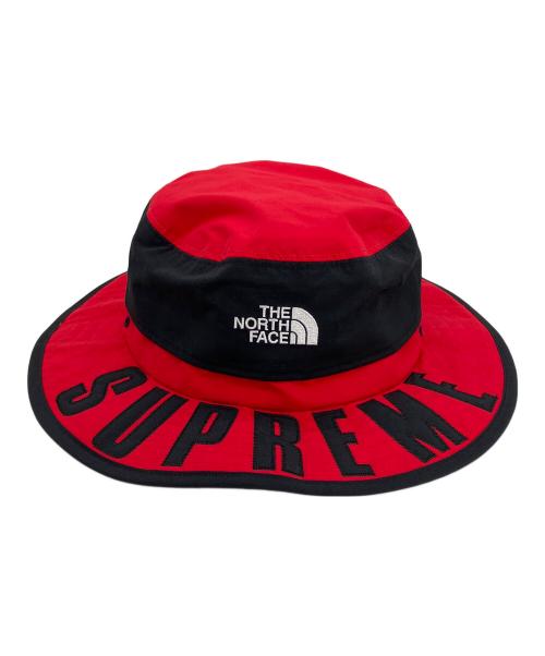 THE NORTH FACE（ザ ノース フェイス）THE NORTH FACE (ザ ノース フェイス) SUPREME (シュプリーム) arc logo horizon  breeze hat ブラック×レッドの古着・服飾アイテム