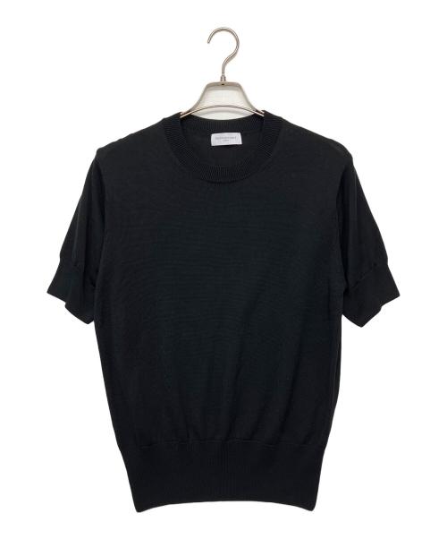 rencontrant（レンコントラント）rencontrant (レンコントラント) ハイゲージシルククルーネックニット ブラック サイズ:Sの古着・服飾アイテム