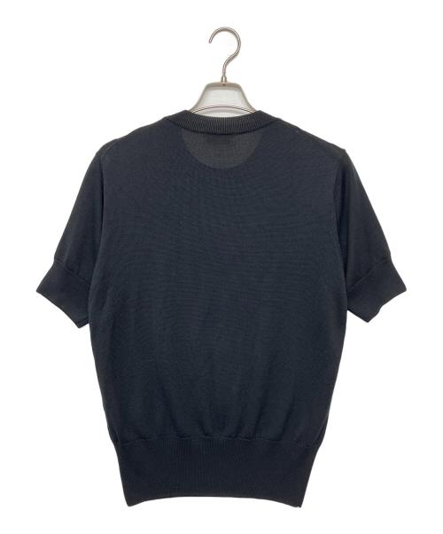 rencontrant（レンコントラント）rencontrant (レンコントラント) ハイゲージシルククルーネックニット ブラック サイズ:Sの古着・服飾アイテム