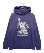 A BATHING APEアベイシングエイプ）の古着「DESTROY WASHED RELAXED FIT PULLOVER HOODIE」｜パープル