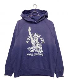 A BATHING APE（アベイシングエイプ）の古着「DESTROY WASHED RELAXED FIT PULLOVER HOODIE」｜パープル