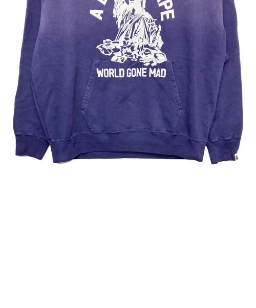 A BATHING APE（アベイシングエイプ）A BATHING APE (アベイシングエイプ) DESTROY WASHED RELAXED FIT PULLOVER HOODIE パープル サイズ:２XLの古着・服飾アイテム