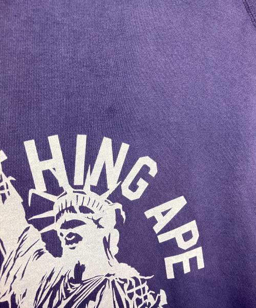 A BATHING APE（アベイシングエイプ）A BATHING APE (アベイシングエイプ) DESTROY WASHED RELAXED FIT PULLOVER HOODIE パープル サイズ:２XLの古着・服飾アイテム