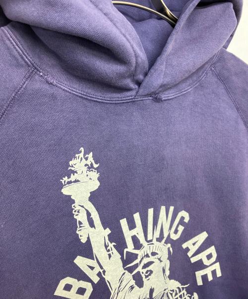 A BATHING APE（アベイシングエイプ）A BATHING APE (アベイシングエイプ) DESTROY WASHED RELAXED FIT PULLOVER HOODIE パープル サイズ:２XLの古着・服飾アイテム