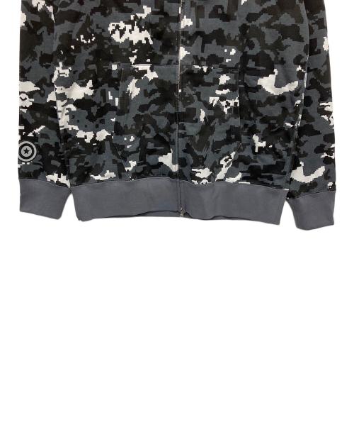 A BATHING APE（アベイシングエイプ）A BATHING APE (アベイシングエイプ) MULTI PIXEL CAMO SHARK REGULAR FIT FULL ZIP HOODIE ブラック サイズ:L 未使用品の古着・服飾アイテム