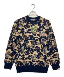 A BATHING APE（アベイシングエイプ）の古着「ニット」｜ネイビー
