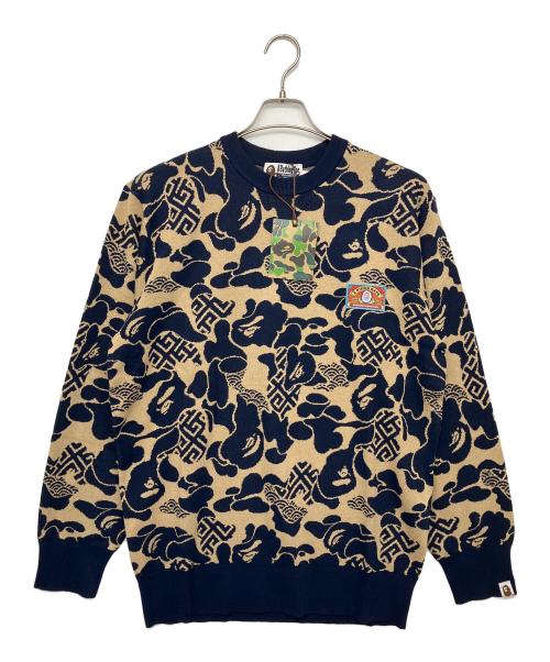 A BATHING APE（アベイシングエイプ）A BATHING APE (アベイシングエイプ) ニット ネイビー サイズ:L　 未使用品の古着・服飾アイテム