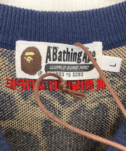A BATHING APE（アベイシングエイプ）A BATHING APE (アベイシングエイプ) ニット ネイビー サイズ:L　 未使用品の古着・服飾アイテム