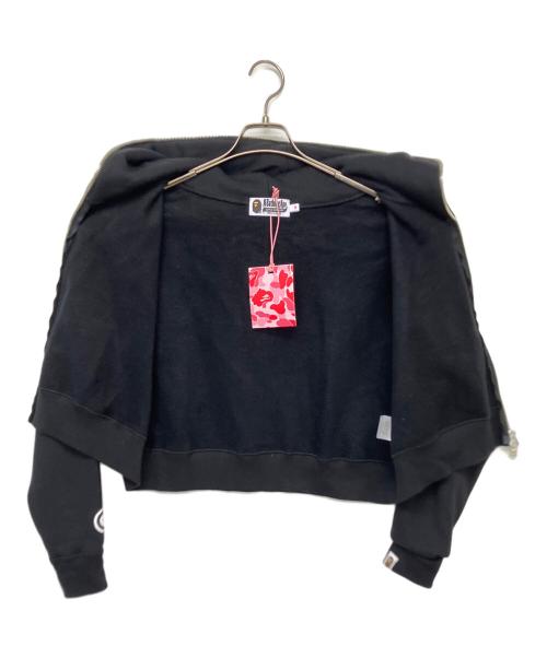 A BATHING APE（アベイシングエイプ）A BATHING APE (アベイシングエイプ) SHARK CROPPED FULL ZIP HOODIE ブラック サイズ:M 未使用品の古着・服飾アイテム