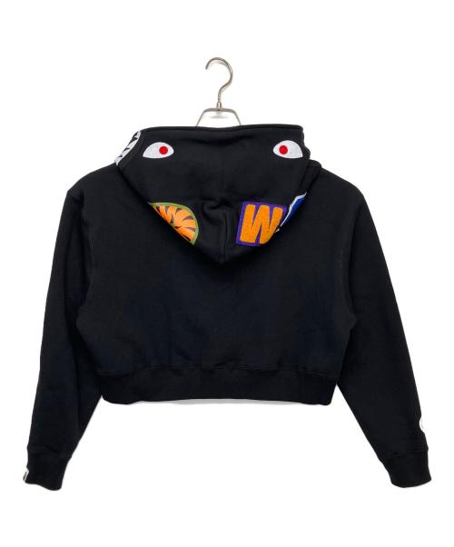 A BATHING APE（アベイシングエイプ）A BATHING APE (アベイシングエイプ) SHARK CROPPED FULL ZIP HOODIE ブラック サイズ:M 未使用品の古着・服飾アイテム