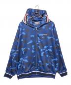 A BATHING APEアベイシングエイプ）の古着「COLOR CAMO SHARK RELAXED FIT HOODIE TRACK JACKET」｜ネイビー