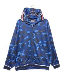 A BATHING APE（アベイシングエイプ）の古着「COLOR CAMO SHARK RELAXED FIT HOODIE TRACK JACKET」｜ネイビー