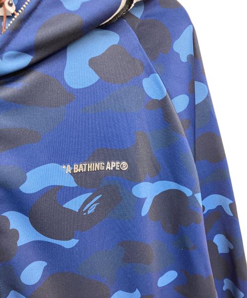 A BATHING APE（アベイシングエイプ）A BATHING APE (アベイシングエイプ) COLOR CAMO SHARK RELAXED FIT HOODIE TRACK JACKET ネイビー サイズ:2XLの古着・服飾アイテム