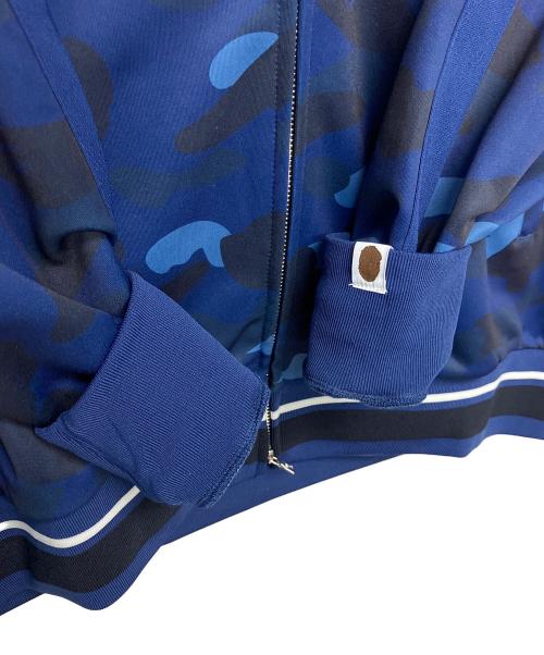 A BATHING APE（アベイシングエイプ）A BATHING APE (アベイシングエイプ) COLOR CAMO SHARK RELAXED FIT HOODIE TRACK JACKET ネイビー サイズ:2XLの古着・服飾アイテム