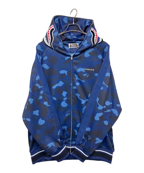 A BATHING APE（アベイシングエイプ）A BATHING APE (アベイシングエイプ) COLOR CAMO SHARK RELAXED FIT HOODIE TRACK JACKET ネイビー サイズ:2XLの古着・服飾アイテム