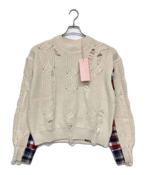 BAPY（ベイピー）BAPY (ベイピー) DISTRESSED SWEATER ベージュ サイズ:S 未使用品の古着・服飾アイテム