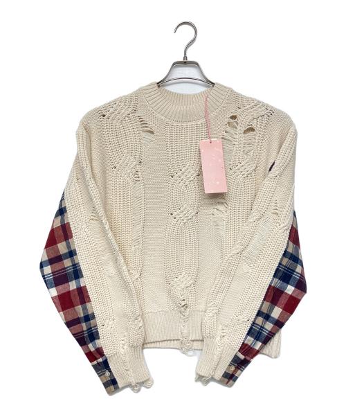 BAPY（ベイピー）BAPY (ベイピー) DISTRESSED SWEATER ベージュ サイズ:S 未使用品の古着・服飾アイテム