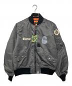 A BATHING APEアベイシングエイプ）の古着「MULTI PATCH BOMBER JACKET」｜ブラック