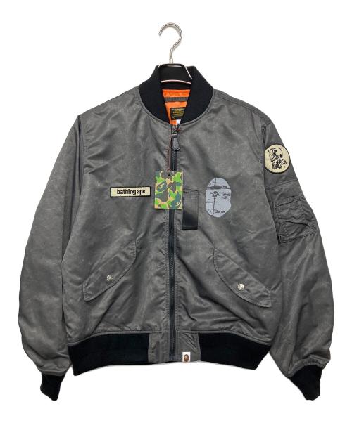 A BATHING APE（アベイシングエイプ）A BATHING APE (アベイシングエイプ) MULTI PATCH BOMBER JACKET ブラック サイズ:M 未使用品の古着・服飾アイテム
