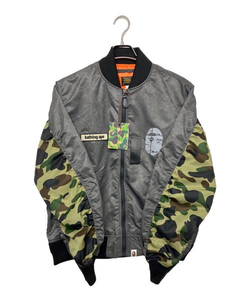 A BATHING APE（アベイシングエイプ）A BATHING APE (アベイシングエイプ) MULTI PATCH BOMBER JACKET ブラック サイズ:M 未使用品の古着・服飾アイテム