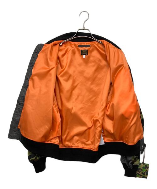 A BATHING APE（アベイシングエイプ）A BATHING APE (アベイシングエイプ) MULTI PATCH BOMBER JACKET ブラック サイズ:M 未使用品の古着・服飾アイテム