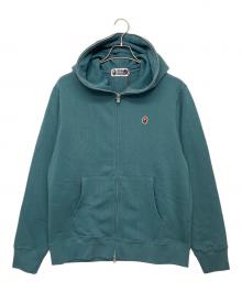 A BATHING APE（アベイシングエイプ）の古着「ONE POINT REGULAR FIT FULL ZIP HOODIE」｜グリーン