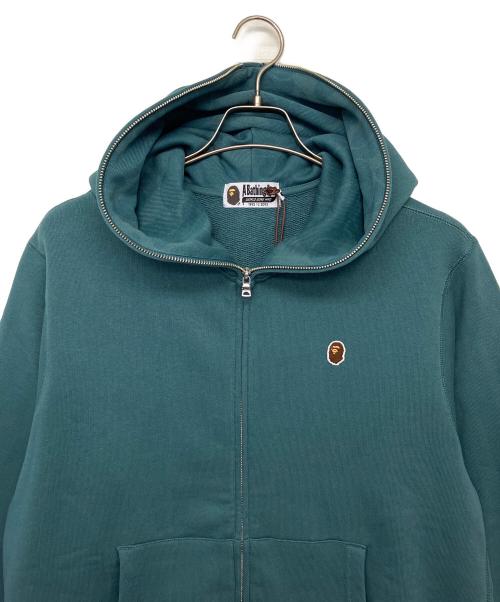 A BATHING APE（アベイシングエイプ）A BATHING APE (アベイシングエイプ) ONE POINT REGULAR FIT FULL ZIP HOODIE グリーン サイズ:Lの古着・服飾アイテム