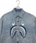A BATHING APE (アベイシングエイプ) SHARK LIGHT DENIM L/S SHIRT インディゴ サイズ:M 未使用品：22000円